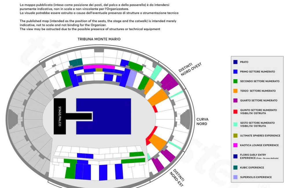 Prezzi biglietti concerto Coldplay Roma 2024