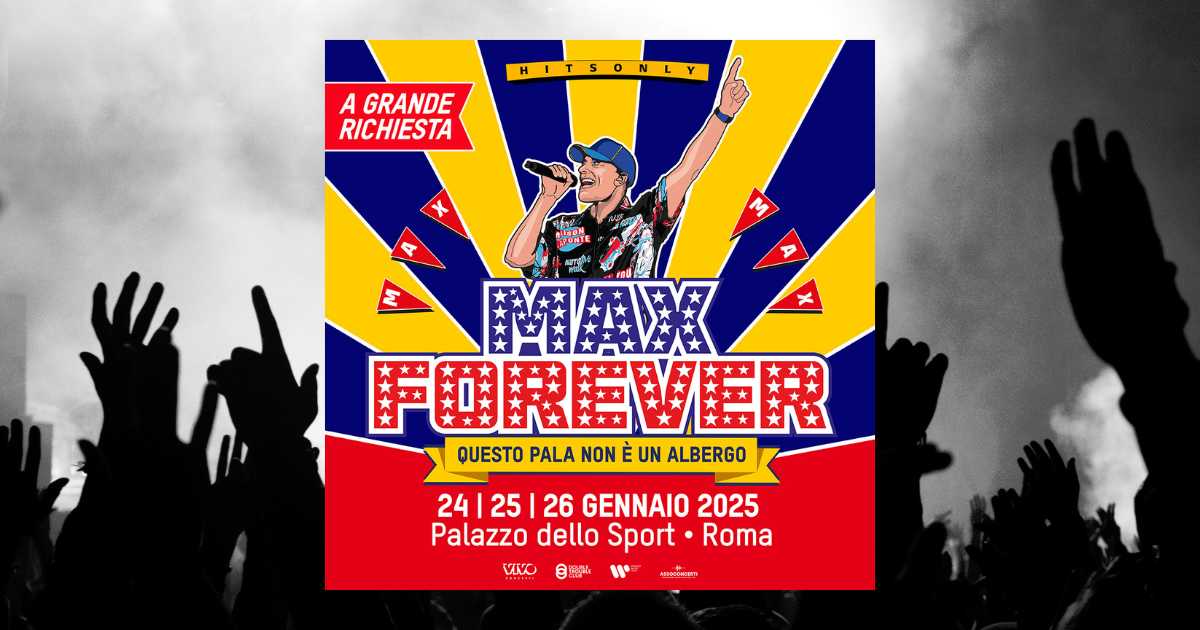 Biglietti concerto Max Pezzali 2025 a Roma, Palazzo dello Sport